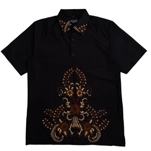 Batik Mikel Adam Lengan Pendek Warna Hitam