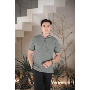 Kaos Polo Lengan Pendek Warna Abu Muda