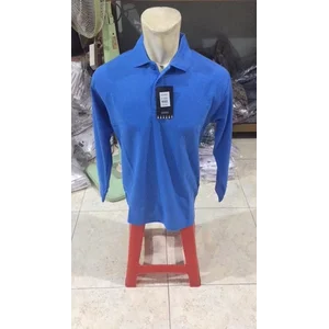 Kaos Polo Lengan Panjang warna Biru