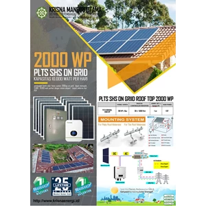 Paket PLTS On grid 2000 WP 10000 Watt per hari