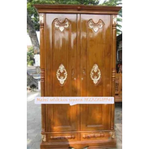 Roses Carved Teak Wardrobe Jepara