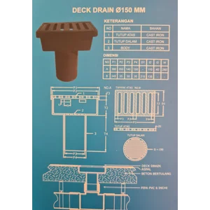 Deck Drain Cast iron 6'' dan 8''
