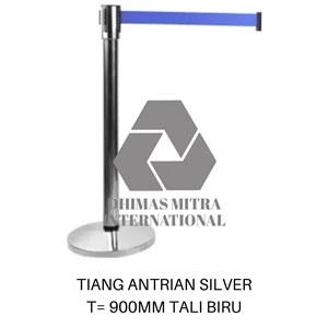 Tiang Antrian Silver T= 900mm Tali Biru