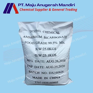 Dixing Chemical Ammonium Bicarbonate Food Grade 99.5% MIN Ex China Kemasan 25 Kg