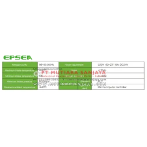 PSA Mesin Nitrogen Twin Tower sampai 99.999% Purity EPSEA