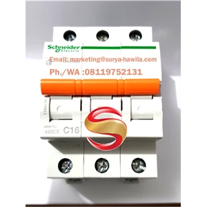 Mcb / Miniature Circuit Breaker   16A 3P-C16  Schneider