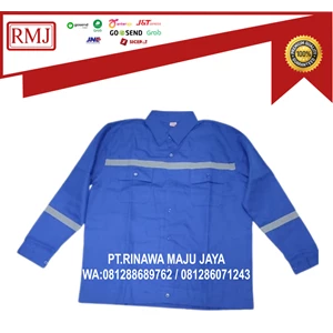 Wearpack atasan safety / kemeja safety atasan / baju kerja safety (biru)