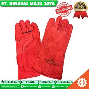 Sarung Tangan Las Merah 14 inch Kulit Asli - Kingrins