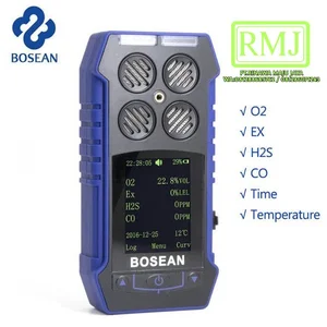 4 in 1 Gas Detector O2 CO H2S LEL Bosean BH-4S Hidrogen Monitor Tester