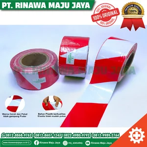 Barricade tape safety - Safety Line warna merah putih ukuran 3 inch x 300 meter - Kingrins