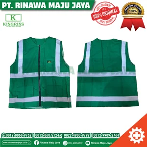 KINGRINS - Rompi safety Drill premium warna Hijau tua Allsize Cocok untuk pekerja industri hingga pertambangan