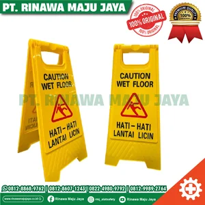 Wet Floor Sign / Papan Peringatan lantai licin / Papan awas lantai licin / Alat pel lantai papan awas licin warna kuning