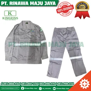 Wearpack Seragam Kerja Tambang smelter morowali / Seragam kerja baju + Celana Model Custom bahan American Drill Warna Abu abu size S-XXXXL