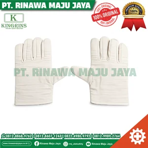 KINGRINS - Sarung Tangan safety bahan Kanvas lapis Furing panjang 25 cm / Sarung tangan knavas Safety Gloves Industri Konstruksi Gudang dan Bengkel