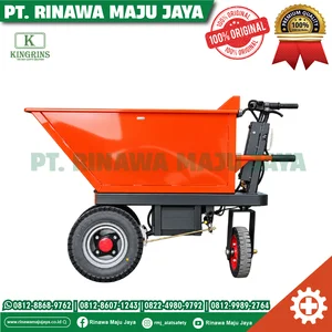 KINGRINS - Gerobak Elektrik 500kg - Electric Dump Cart 4 Roda - Gerobak Angkut Barang Industrial Gerobak sorong Listrik kapasitas 500 kg
