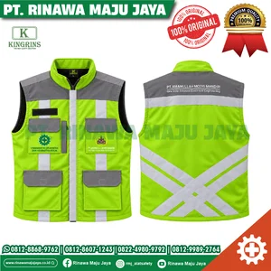 KINGRINS - Rompi safety Custom bahan american drill premium / Rompi safety model custom warna hijau kombinasi abu abu