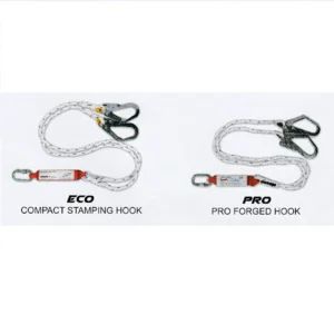 Safety Lanyard Absorber Body Harness ECO double big hook gosave dengan carabiner 
