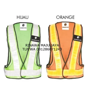 Rompi safety v orange gosave - Rompi proyek jaring v orange - Safety vest v