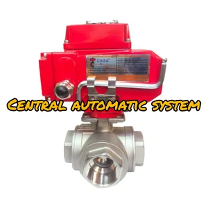 Electric Actuator CASA Type CAS 05E C/W Ball Valve 3way 1 ½"