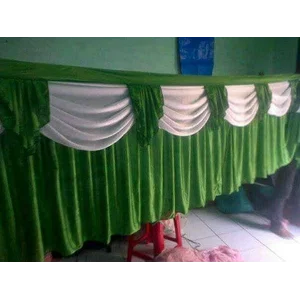 Backgroun Dinding Tenda Pesta Warna Hijau-Putih