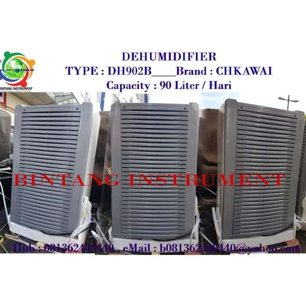  Dehumidifier  Type  DH 902B  Cap  90 Liter Per Hari.  Merk  Ckhawai    