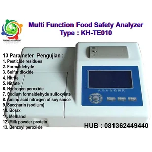   Multi Function Food Safety Analyzer KH-TE010  FOOD SECURITY KIT ( 13 Paramter Pengujian   Pesticide Residues  Formaldehyde  Sulfur Dioxide  Nitrite  Nitrate  Hydrogen Peroxide  Sodium Formaldehyde Sulfoxylate  Amino Acid Nitrog