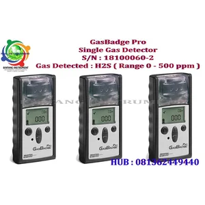   GasBadge ® Pro (H2S) Hydrogen Sulfide Monitor 18100060-2 18100060-3 Industrial Scientific Single Gas detector H2S Sensor Range 0-500 ppm (0.1 ppm increments)