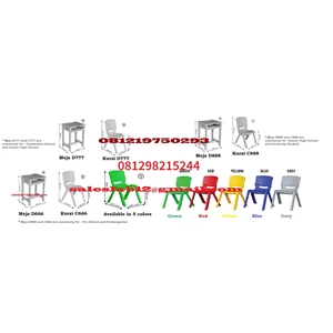 Meja dan Kursi Sekolah Plastik (Type D666 Small & Type C666 Small)
