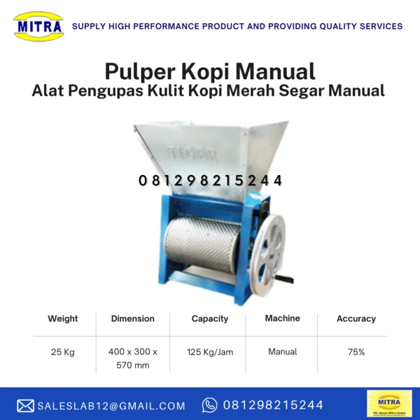 Mesin Pengupas Kulit Kopi Merah Segar Manual