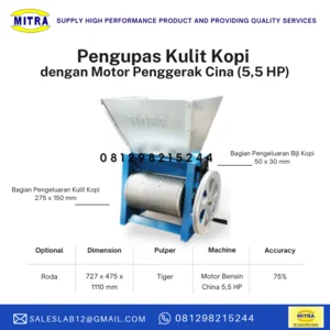 Mesin Pengupas Kulit Kopi dengan Motor Penggerak China 