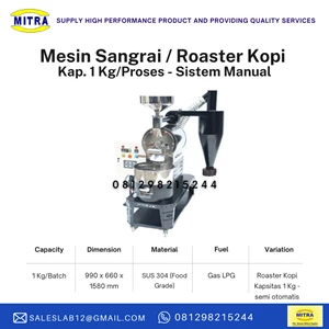 Mesin Sangrai Kopi (Roaster) Kap. 1 Kg/Proses - Sistem Manual