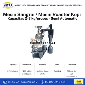 Mesin Sangrai Kopi / Mesin Roaster Kopi Kapasitas 2-3 kg/proses - Semi Automatic