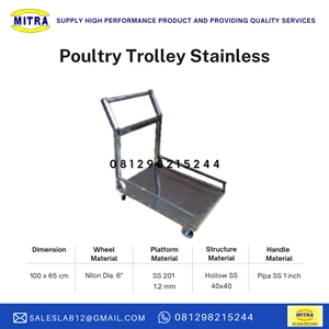 Poultry Trolley Stainless Ayam Ternak
