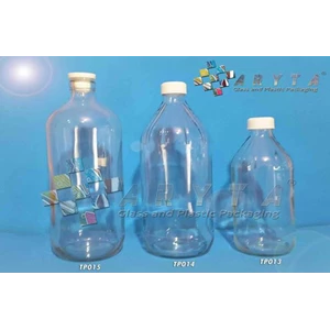 TP013. Clear glass bottle 500 ml white plastic lid (second)