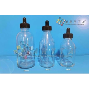 PPT043. Clear glass bottle 150 ml Dropper Cap Black (second)