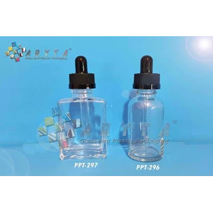 PPT297. Clear glass bottle 30 ml dropper childproff black box (New)