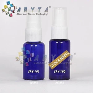 Botol kaca biru 20ml tutup spray (SPY190)