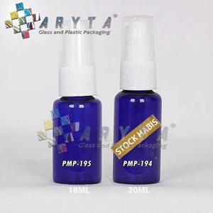 PMP195. Blue glass bottle 18ml cover pump