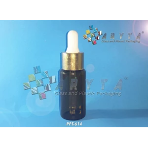 PPT614. Brown glass bottle 30 ml dropper gold (New) 
