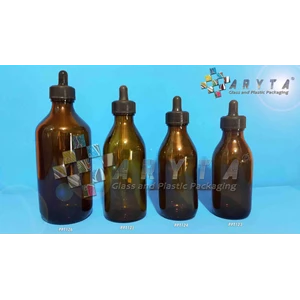 PPT126 (A). Brown glass bottles 300 ml pipette black (New) 