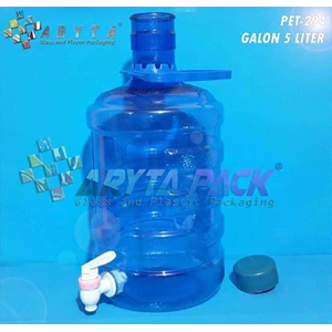 Galon plastik pet 5 liter biru + keran (PET294)