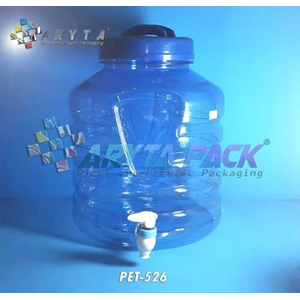 Galon plastik pet 10 liter biru A + keran (PET526)