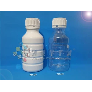Botol plastik PET 500ml PS putih susu tutup segel (PET459)