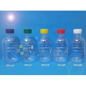 Botol plastik PET 250ml Granat tutup segel putih (PET608)