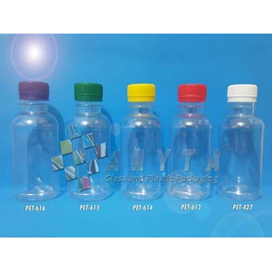 PET427. Plastic drinks bottle 100 ml HMK white seal lid 