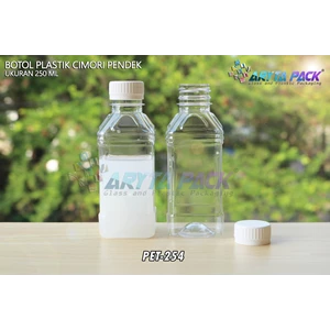 PET254. Beverage plastic bottle 250 ml cimory short white seal lid