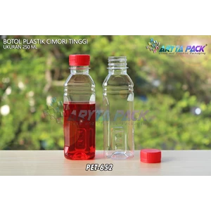 PET652. Beverage plastic bottle 250 ml tall Red Seal cover cimory