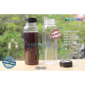 PET464. Plastic bottle 250 ml drink juice kale black lid seal