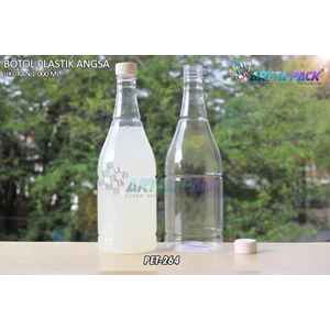  Botol plastik minuman 1 liter angsa tutup segel putih (PET264)