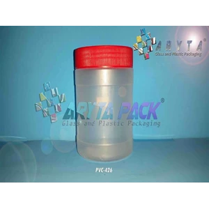 Toples plastik pvc 500ml vim lurus tutup merah (PVC426)